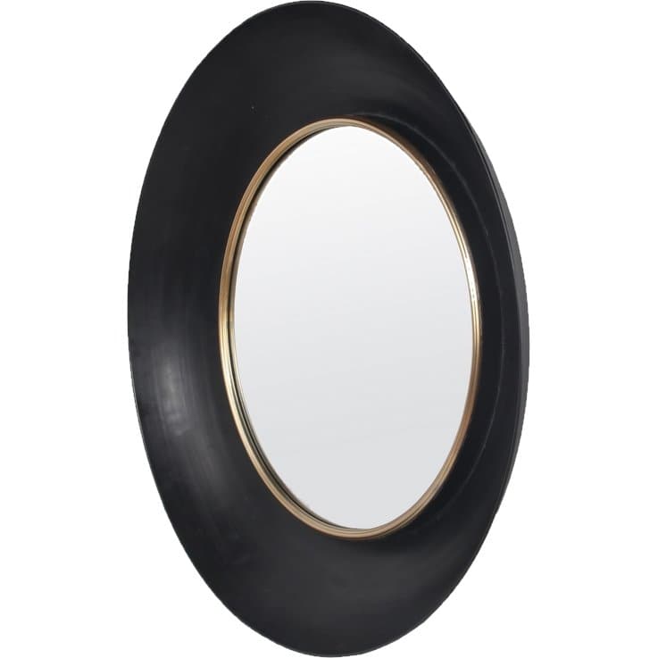 Round wall mirror with dome in black and gold - HER Home Design Boutique